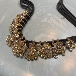 Elegant Gold and Black Statement Necklace